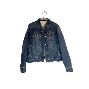 Vtg Gap Sherpa Lined Denim Trucker Jean Jacket Y2K Perfection